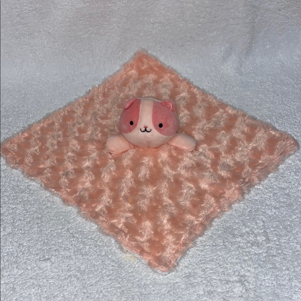 Baby by bon bebe Pink Cat Plush Blanket lovey security soother